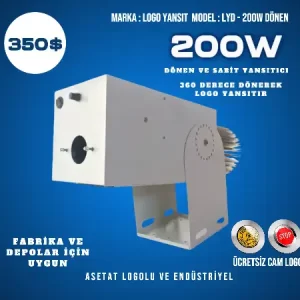 200W Dönen Logo Lazer Yazı Grafik Şekil Yansıtıcı