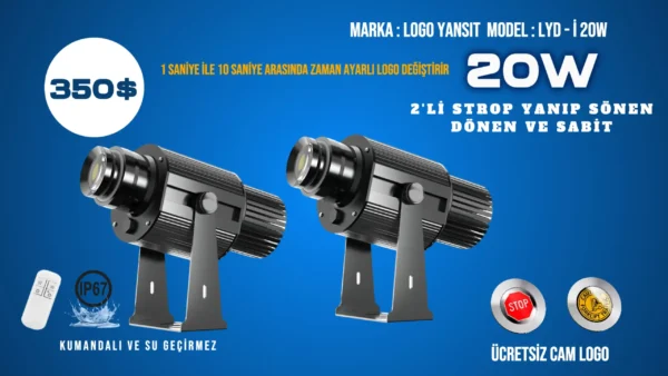 Logo Yansıt 2'li Strop Yanıp Sönen LYD-i20W Logo Yansitici