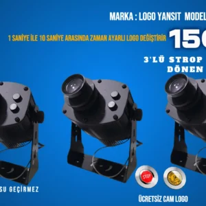 Logo Yansıt 3'lü Strop Yanıp Sönen LYD-i150W Gobo Projection
