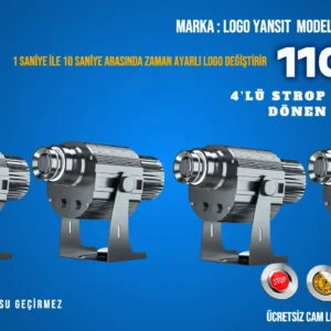 Logo Yansıt 4'lü Strop Yanıp Sönen LYD-i110W Logo gobojector