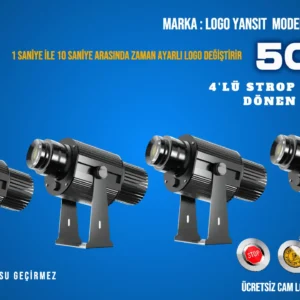 Logo Yansıt 4'lü Strop Yanıp Sönen LYD-i50W Logo gobojector