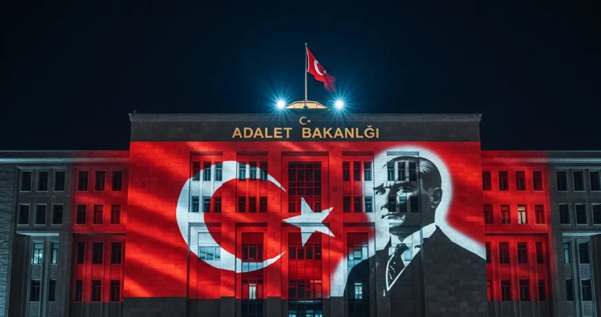 Adalet Bakanlığı Binalarına Türk Bayrağı ve Atatürk Resmi Yansıtmalarının Anlamı ve Önemi 1 ADALET BAKANLIGIIII