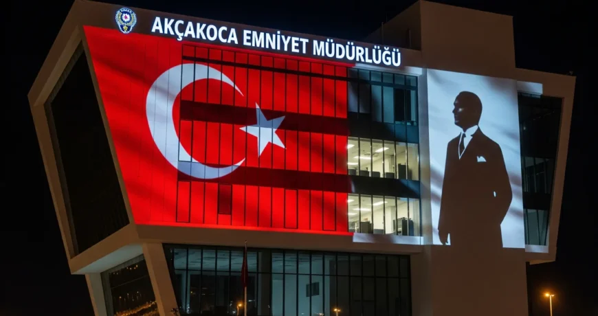 Akçakoca Emniyet Müdürlüğü Binalarına Yansıyan Milli Gurur: Türk Bayrağı ve Atatürk Logolarının Derin Anlamı 1 akcakoca emniyet mudurlugu