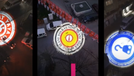 Vinç Uyarı Işıkları Mavi Kırmızı Sarı Beyaz Yüksek Tavanlar 300W GOBO Sanal Forklift Logo Projektör 16 3lu