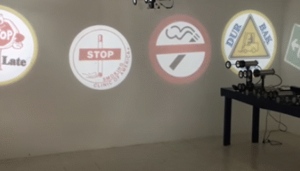 Logo Yansıt ve Güvenlik Işığı durbakgeç stop look late , maske kullan , forklif geçiş logosu 13 50