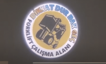 Dikkat Dur bak geç forklift çalışma alanı Logo Yansıt Fabrika Güvenlik Işığı Dikkat işaretleri 13 57