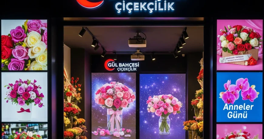 Çiçekçinizin Güzelliğini Işıkla Vurgulayın: Logo Yansıtma Teknolojisi 1 CICEK