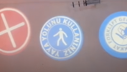 Dikkat Uzaklaş , Vinç Uyarı Sistemi , Dur bak geç,Forklift uyarı ışığı,Logo Yansıt Sistemleri 10 IS