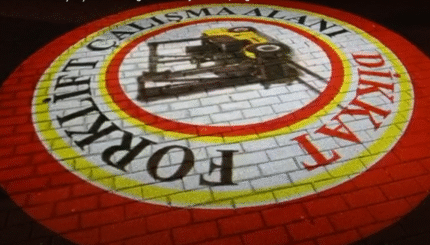 Dikkat Forklift Çalışma Alanı logosunu HD yansıtın! | Logo Yansıt 19 JKVGKUI
