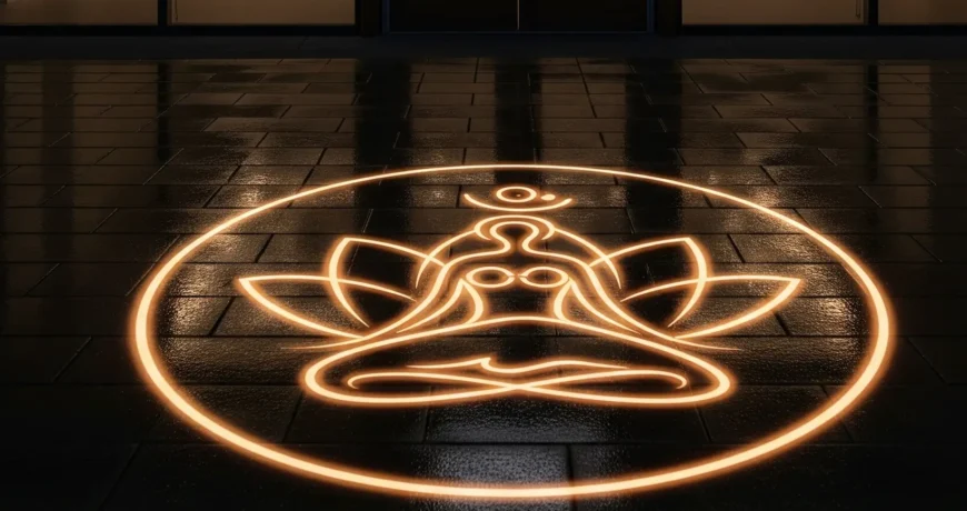 Yoga Stüdyolarında Logo Yansıtma Teknolojisi: Huzuru ve Farkındalığı Görselleştirin 1 YOGA e1754139711389