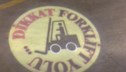 Dikkat Forklift Yolu Sarı Işık Yaya uyarı ışığı iş güvenliği dikkat ışığı mavi nokta forklift ışığı 8 pepe