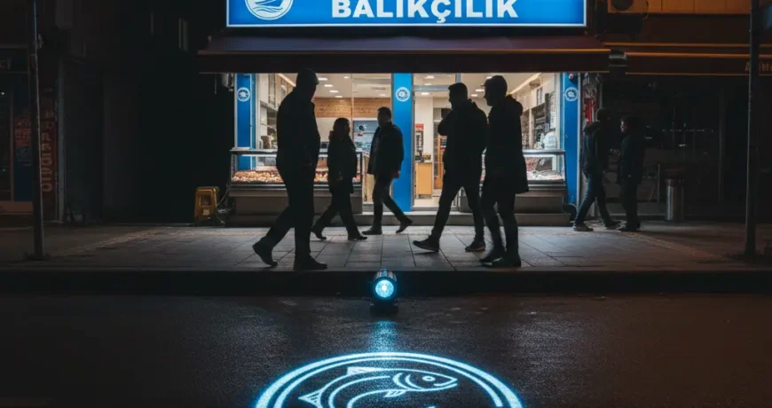 Gecenin Karanlığında Parlayan Lezzet: Murat Balıkçılık ve Logo Yansıt Teknolojisi 1 Gemini Generated Image craotccraotccraoo