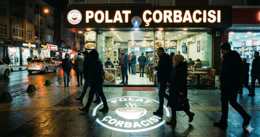 Geceye İmzasını Atan Lezzet: Polat Çorbacısı ve Logo Yansıt Teknolojisi. 1 Gemini Generated Image izbwp1izbwp1izbww