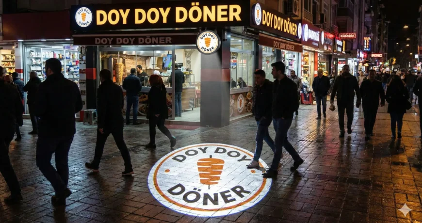Doy Doy Döner Sokakları Aydınlatıyor: Logo Yansıt Teknolojisi ile Tanışın 1 Gemini Generated Image r2ex0er2ex0er2exy