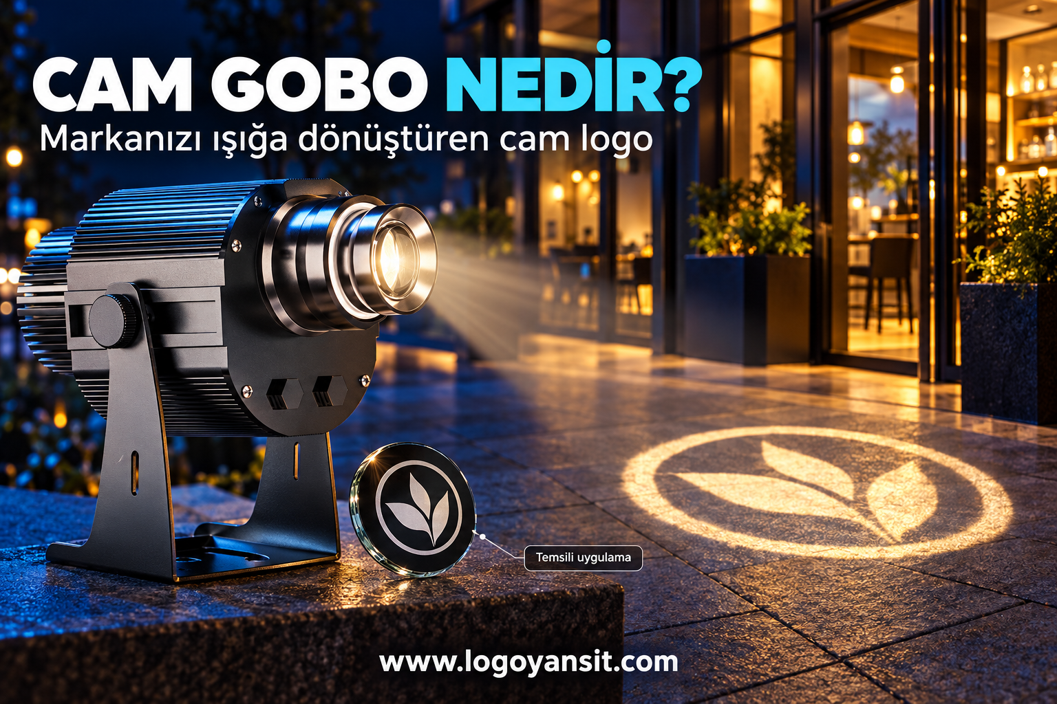 Gobo (Cam Logo) Nedir? Tasarım, Kullanım ve İşletmelere Faydaları 1 Gobo (Cam Logo) Nedir? Tasarım, Kullanım ve İşletmelere Faydaları — ürün referansına göre oluşturulmuş temsili gece afişi