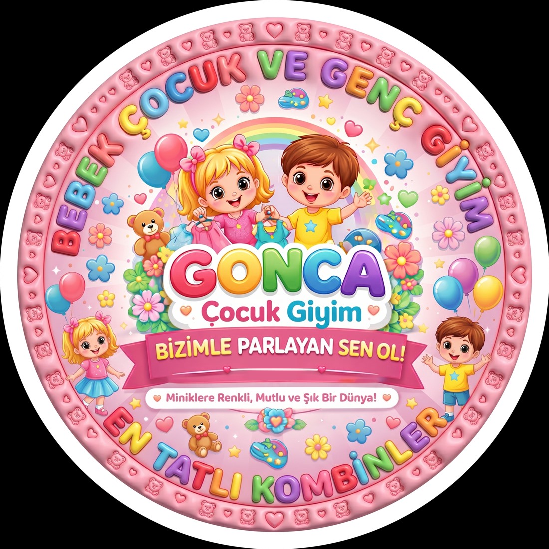 Gonca Çocuk Giyim — Pastel renkler · sevimli figürler