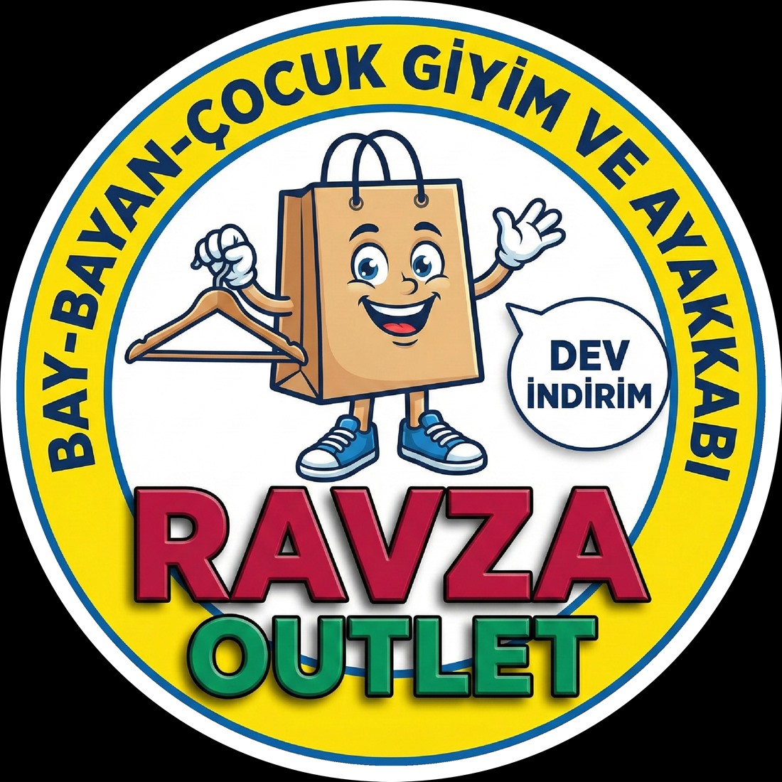 Ravza Outlet — Alışveriş teması · belirgin yazı