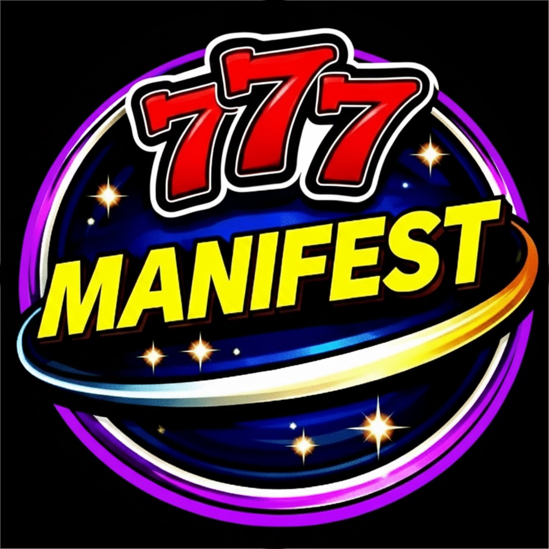 777 Manifest — Neon etkili renkler · dinamik yazı