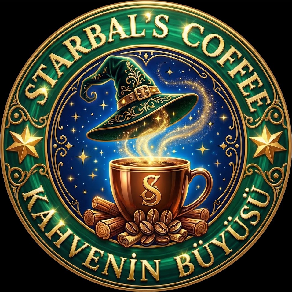 Starbal’s Coffee — Yeşil & altın · kahvenin büyüsü