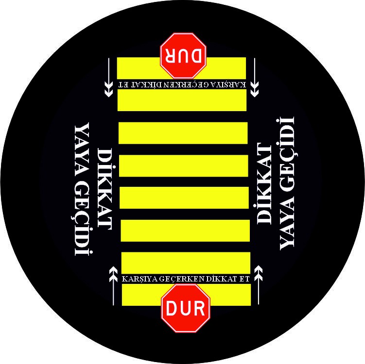 Yaya yolu yansıtma ile mesajınızı görünür kılın | LY-005 1 Sarı ok işaretli dur yürüyüş yolu uyarı tasarımı - LY-005