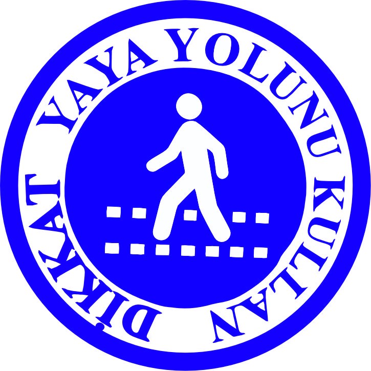 Yaya yönlendirme yansıtma ile mesajınızı görünür kılın | LY-016 1 Dikkat yaya yolunu kullan mavi renk uyarı tasarımı - LY-016