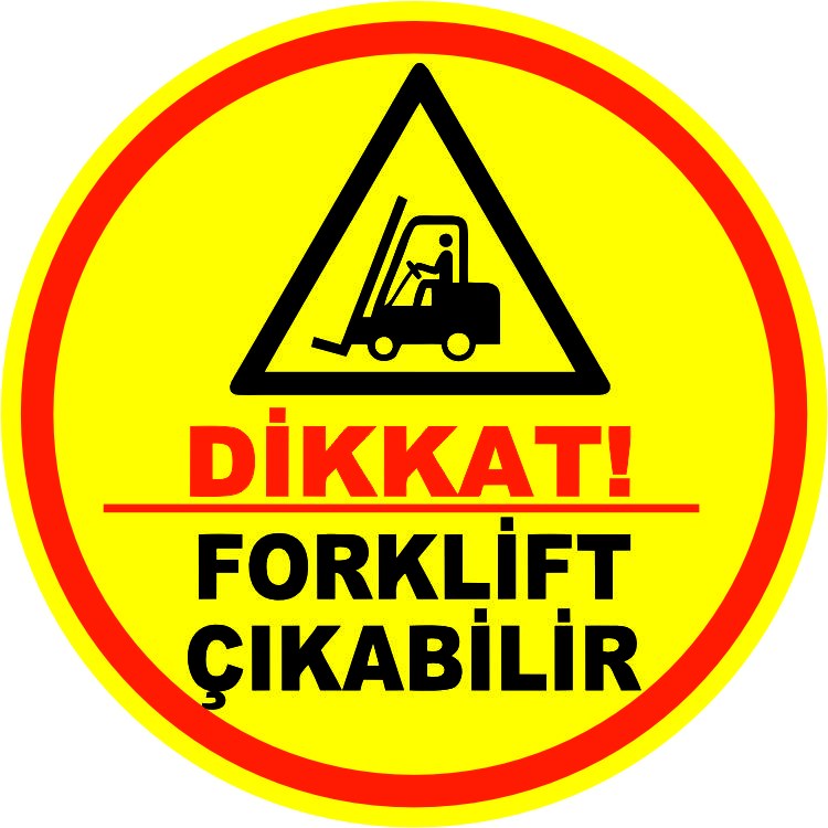 Forklift çıkabilir uyarısı yansıtma ile mesajınızı görünür kılın | LY-035 1 Dikkat forklift çıkabilir sarı kırmızı üçgen uyarı tasarımı - LY-035