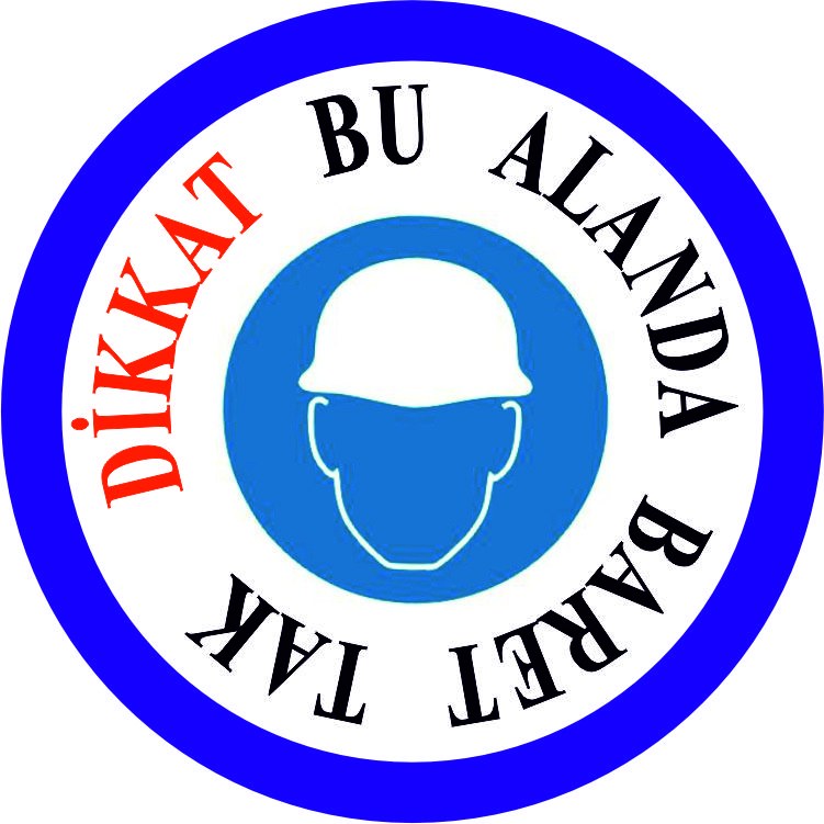 Baret uyarısı yansıtma ile mesajınızı görünür kılın | LY-049 1 Dikkat bu alanda baret tak uyarı tasarımı - LY-049