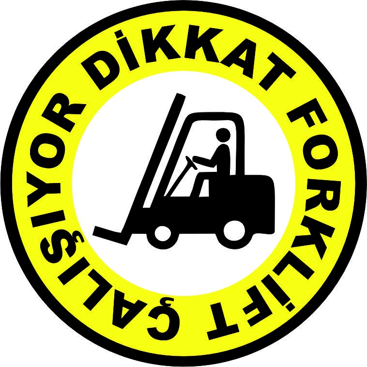 Forklift uyarı yansıtma ile mesajınızı görünür kılın | LY-052 1 Dikkat forklift çalışıyor sarı zeminli uyarı tasarımı - LY-052