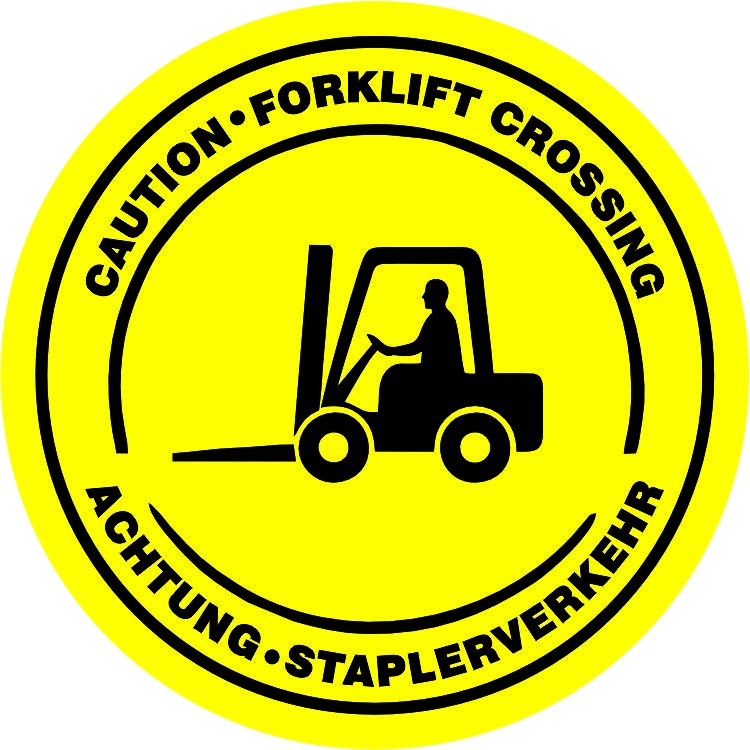 Forklift yolu uyarı yansıtma ile mesajınızı görünür kılın | LY-053 1 Caution forklift crossing sarı renkli uyarı tasarımı - LY-053