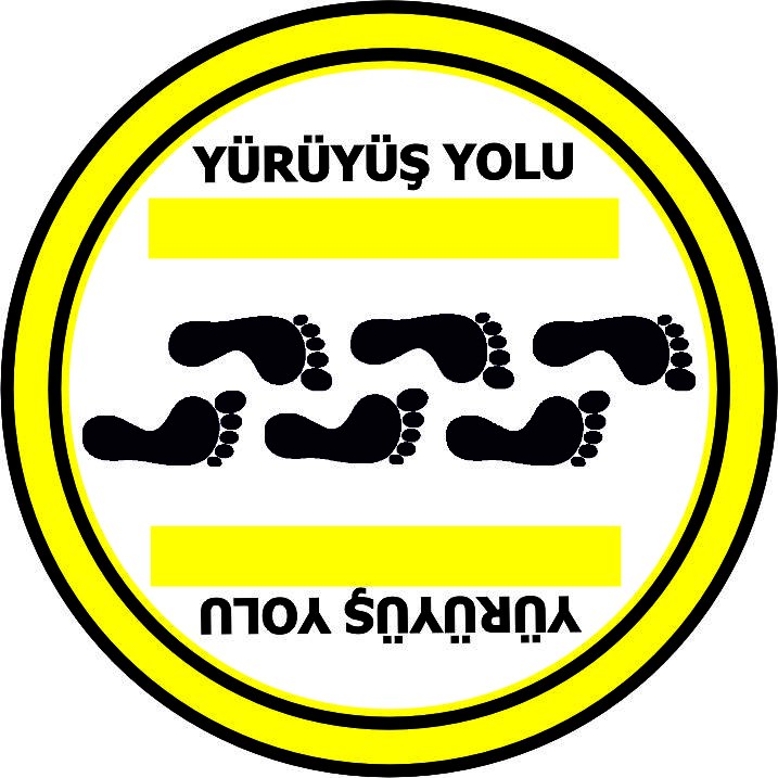 Yaya yolu yansıtma ile mesajınızı görünür kılın | LY-055 1 Yuvarlak yürüyüş yolu sarı renkli ve adımlar uyarı tasarımı - LY-055