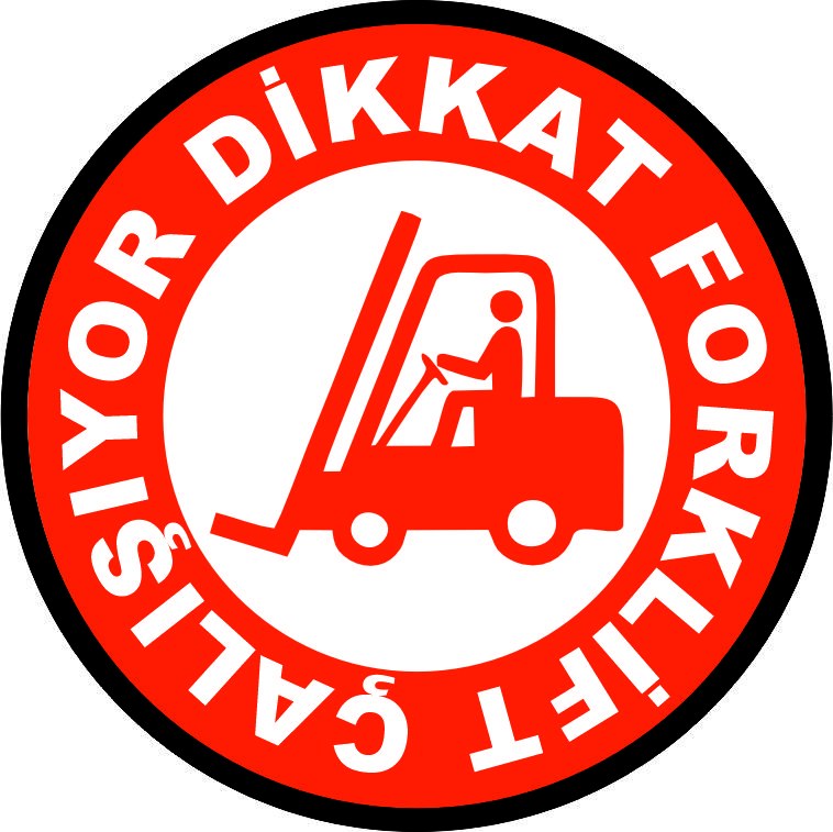 Forklift uyarı yansıtma ile mesajınızı görünür kılın | LY-084 1 Dikkat forklift çalışıyor kırmızı zeminli uyarı tasarımı - LY-084
