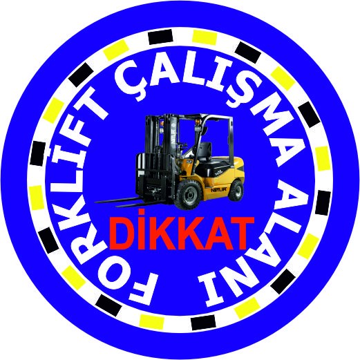 Forklift çalışma alanı yansıtma ile mesajınızı görünür kılın | LY-102 1 Dikkat forklift çalışma alanı mavi çizgili uyarı tasarımı - LY-102