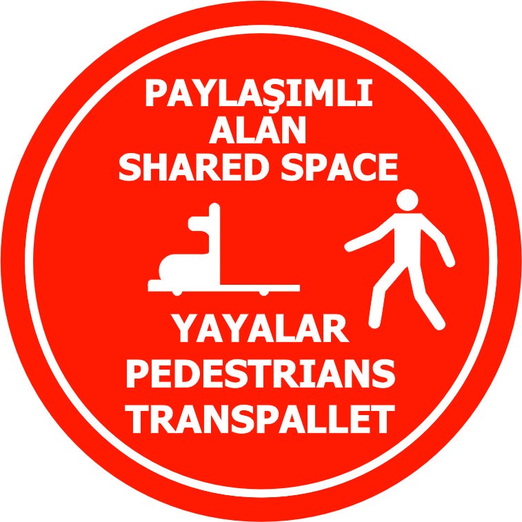 Paylaşımlı alan uyarısı yansıtma ile mesajınızı görünür kılın | LY-144 1 Paylaşımlı alan shared space transpalet uyarı tasarımı - LY-144
