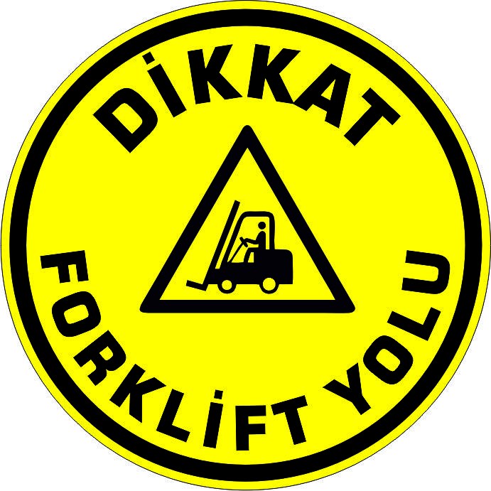 Forklift yolu uyarı yansıtma ile mesajınızı görünür kılın | LY-165 1 Dikkat forklift yolu siyah sarı uyarı tasarımı - LY-165