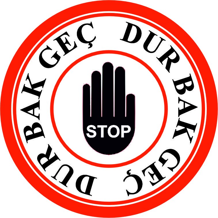 Dur bak geç yansıtma ile mesajınızı görünür kılın | LY-206 1 Siyah el işareti olan dur bak geç uyarı tasarımı - LY-206