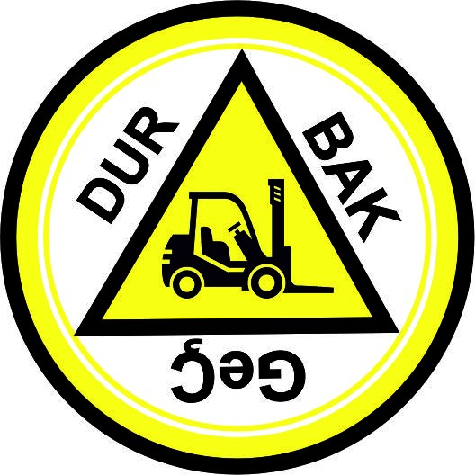 Dur bak geç yansıtma ile mesajınızı görünür kılın | LY-234 1 Sarı renkli dur bak geç üçgen forklift uyarı tasarımı - LY-234