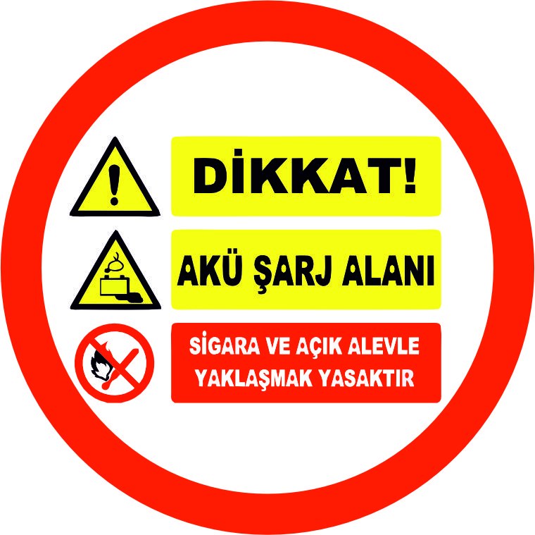 Akü şarj alanı uyarı yansıtma ile mesajınızı görünür kılın | LY-244 1 Dikkat akü şarj alanı uyarı tasarımı - LY-244