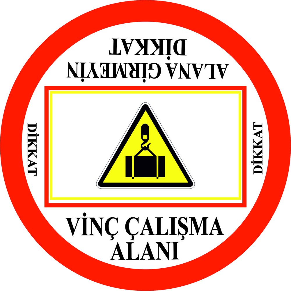 Vinç uyarı yansıtma ile mesajınızı görünür kılın | LY-253 1 Dikkat vinç çalışma alanı bu alan uyarı tasarımı - LY-253