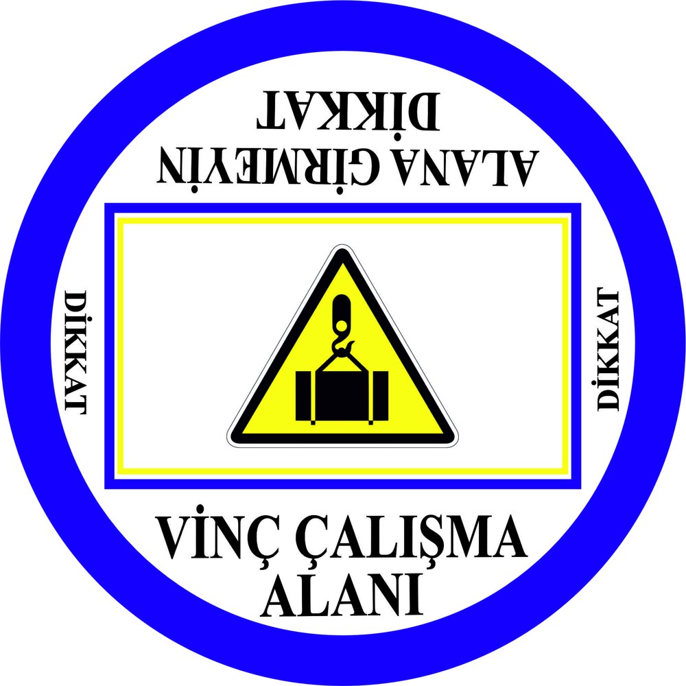 Vinç uyarı yansıtma ile mesajınızı görünür kılın | LY-263 1 Dikkat vinç alanı bu alana girmeyiniz uyarı tasarımı - LY-263